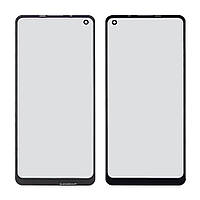 Скло тачскрину з OCA-плівкою для Samsung A215 Galaxy A21 (2020) чорне з олеофобним покриттям, загартоване