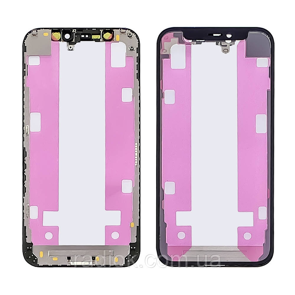 Скло тачскрину для Apple iPhone 12 mini чорне з рамкою й OCA-плівкою HC, фото 1