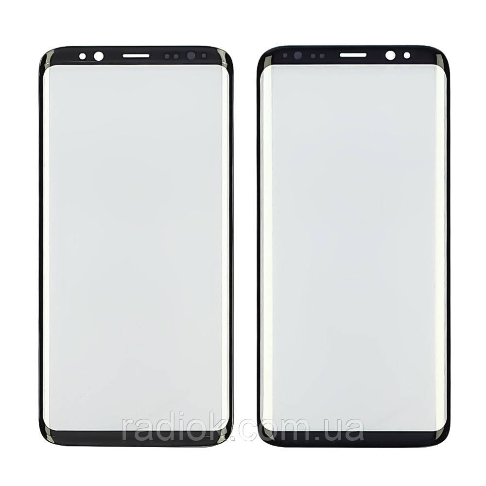 Скло тачскрину з OCA-плівкою для Samsung G950 Galaxy S8 чорне з олеофобним покриттям, загартоване, фото 1