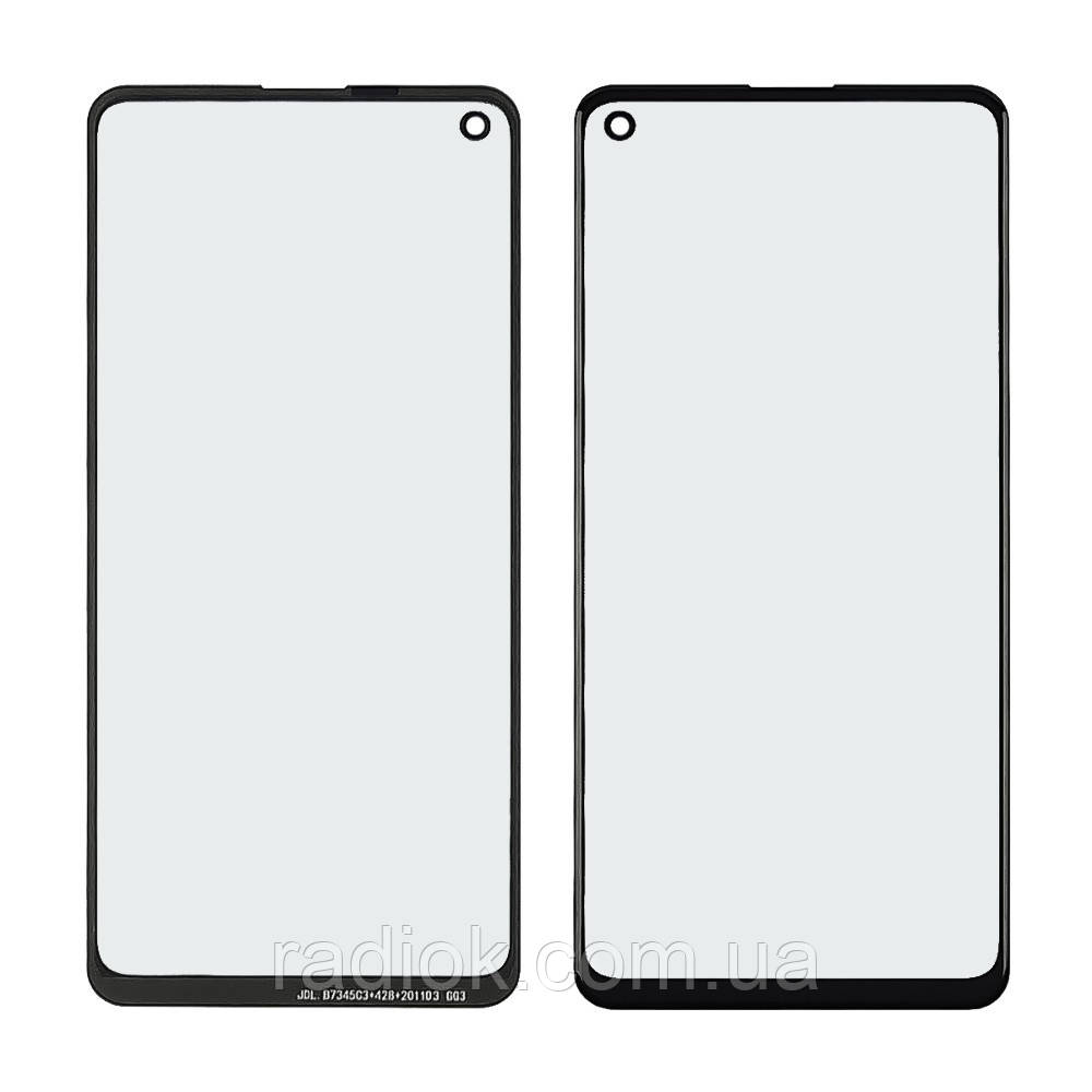 Скло тачскрину з OCA-плівкою для Samsung A217 Galaxy A21S (2020) чорне з олеофобним покриттям, загартоване, фото 1