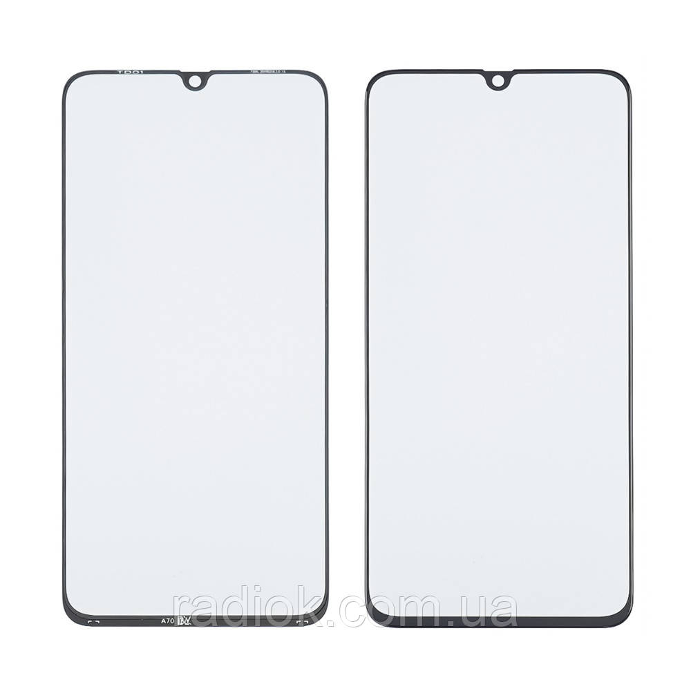 Скло тачскрина з OCA плівкою для Samsung A705/A707 Galaxy A70/A70S (2019) чорне з олеофобним покриттям,, фото 1
