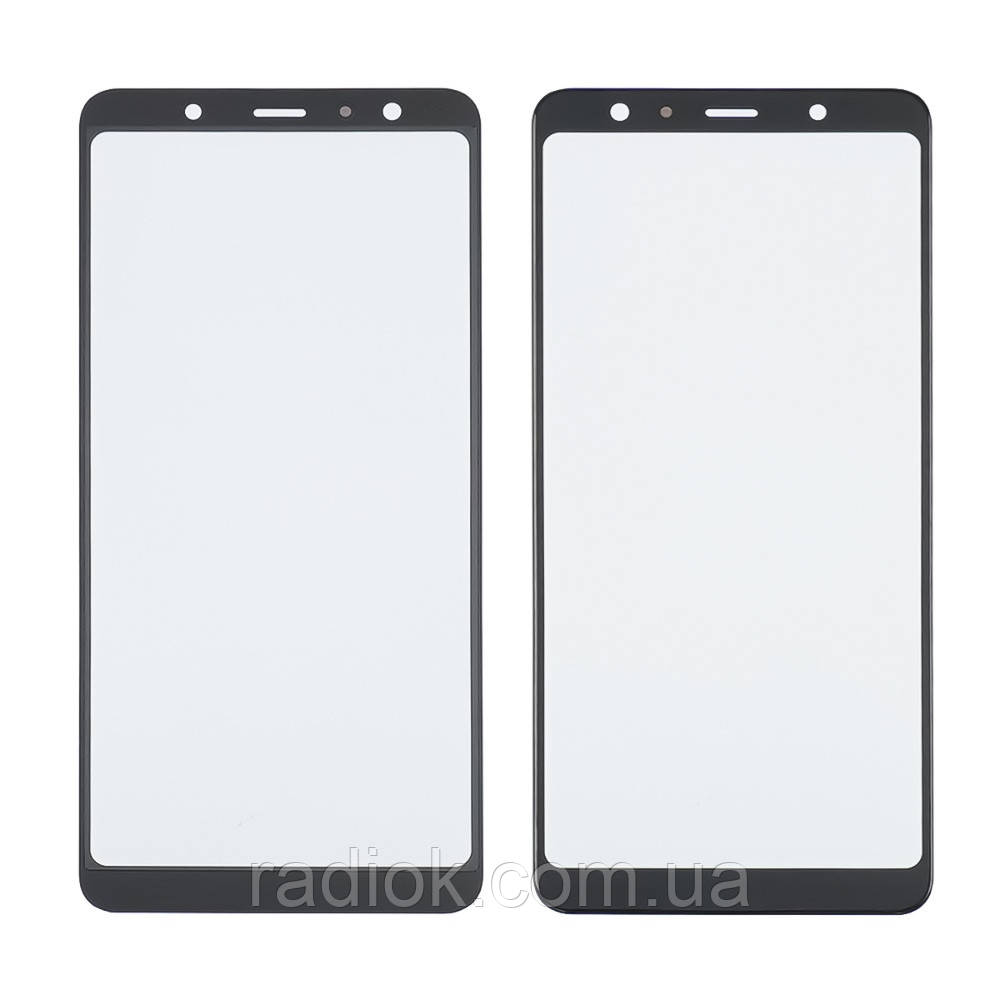 Скло тачскрину з OCA-плівкою для Samsung A750 Galaxy A7 (2018) чорне з олеофобним покриттям, загартоване, фото 1