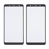 Скло тачскрину з OCA-плівкою для Samsung A750 Galaxy A7 (2018) чорне з олеофобним покриттям, загартоване