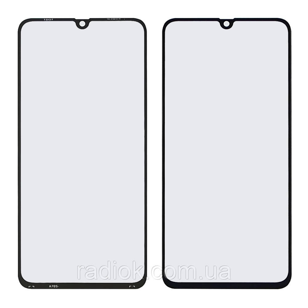 Скло тачскрину для Samsung A707 Galaxy A70S (2019) чорне з олеофобним покриттям, загартоване, фото 1
