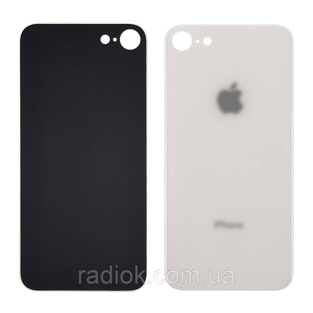 Заднє скло корпусу для Apple iPhone 8 White (біле) (Big hole), фото 1