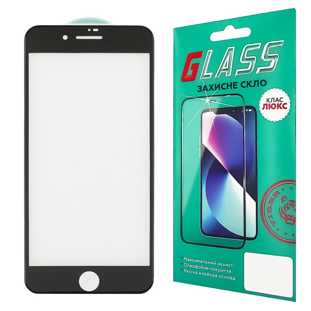 Захисне скло для Apple iPhone 7/8/SE (2020) (0.3 мм, 4D ARC чорне) Люкс, фото 1