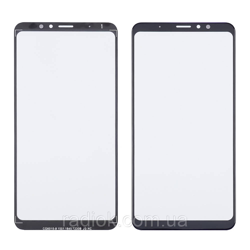 Скло тачскрину з OCA-плівкою для Meizu M8 Note (M822) чорне з олеофобним покриттям, загартоване, фото 1