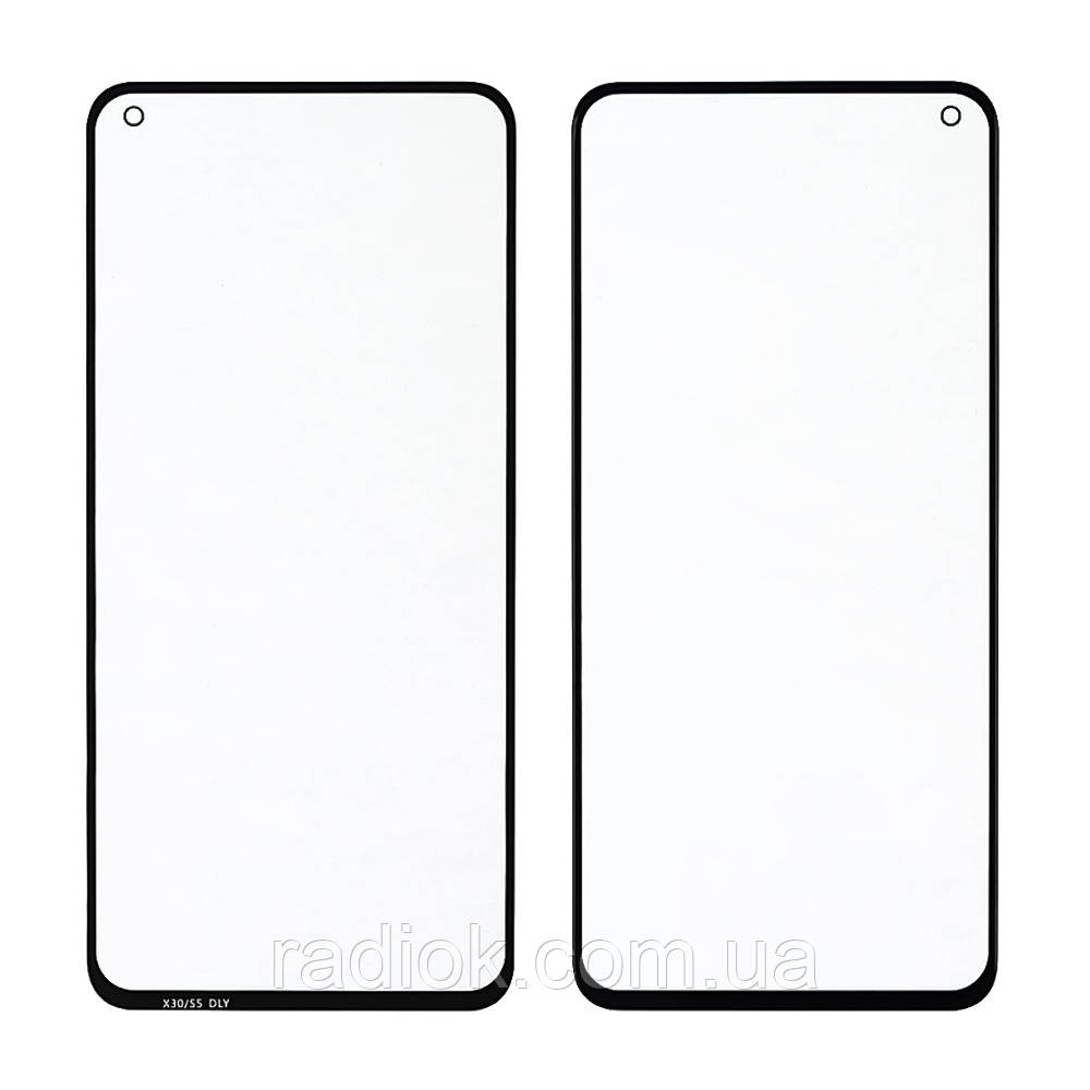Скло тачскрину для Vivo X30 pro чорне з олеофобним покриттям, загартоване