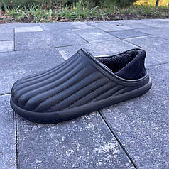 Чоловічі утеплені сабо чорного кольору