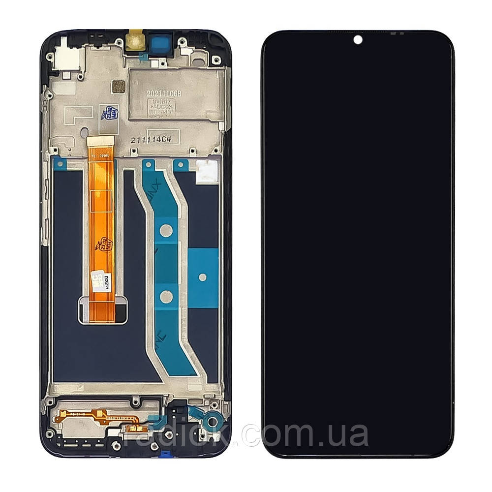 Дисплей для Realme C21Y з чорним тачскрином і корпусною рамкою