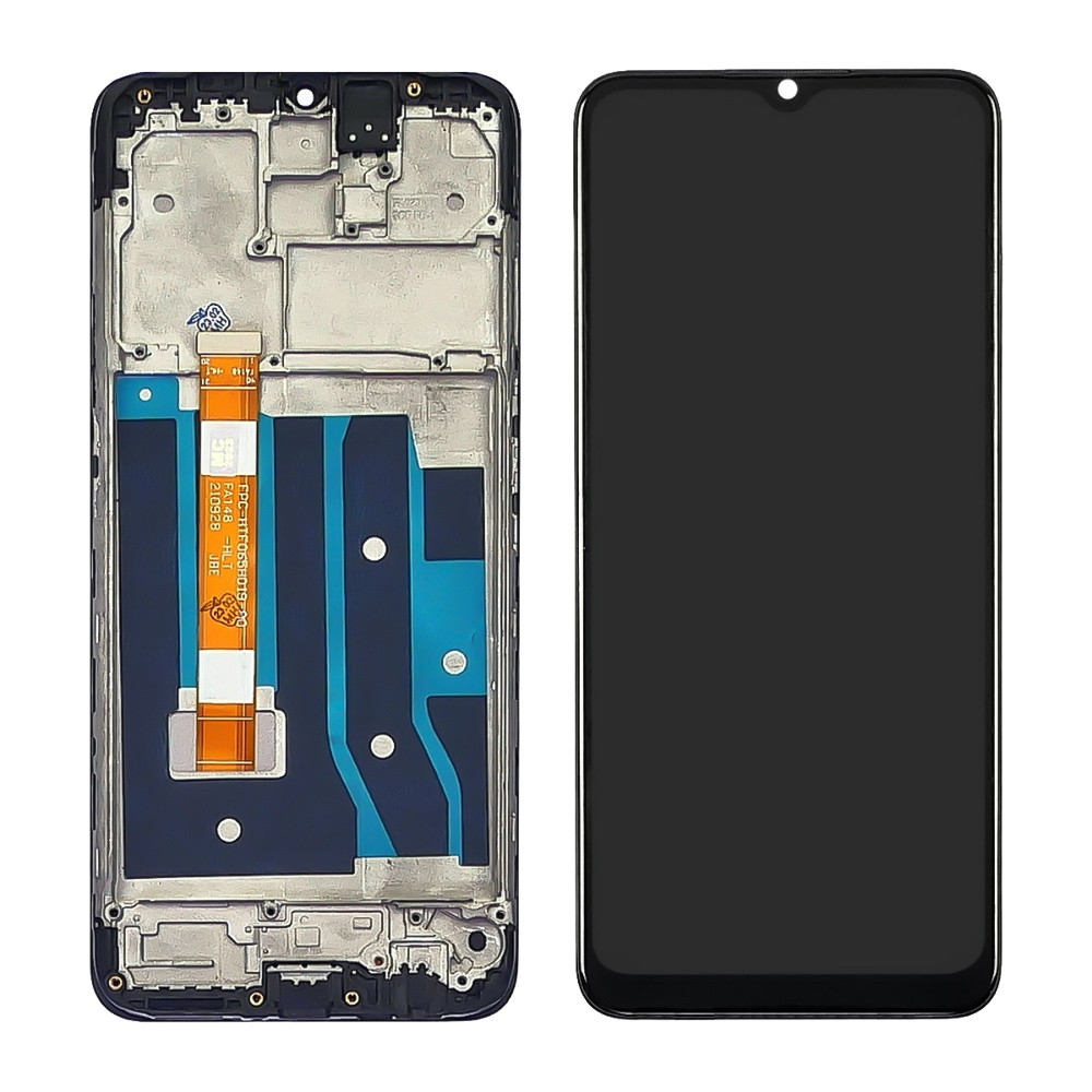 Дисплей для Oppo A5 (2020)/A9 (2020) з чорним тачскрином і корпусною рамкою, фото 1