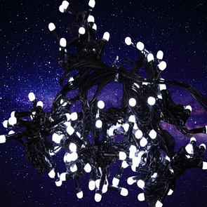 Гірлянда нитка "Кристал"світодіодна 300 LED чорний провід колір Холодний білий