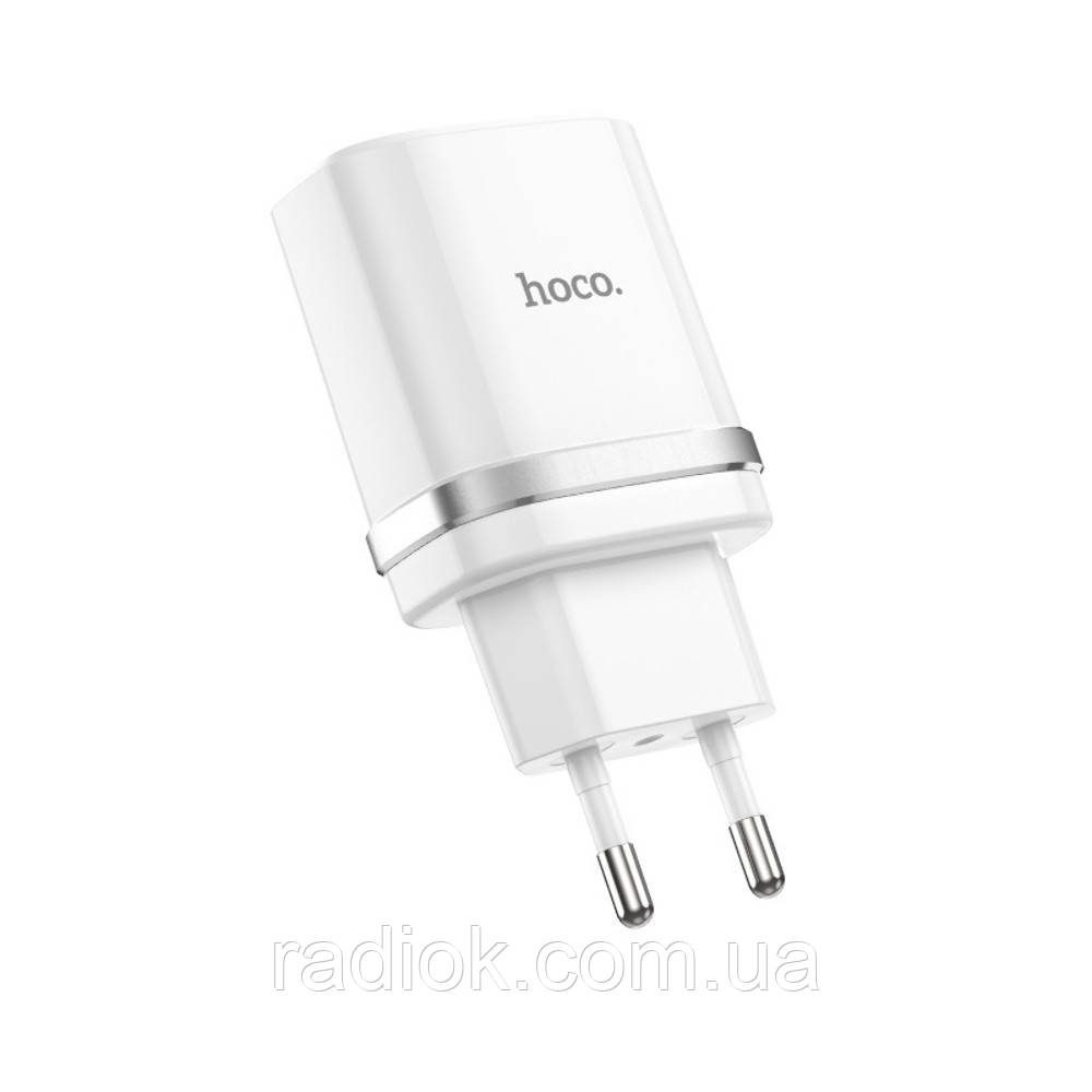 Мережевий зарядний пристрій Hoco C12Q USB QC 18W білий, фото 1