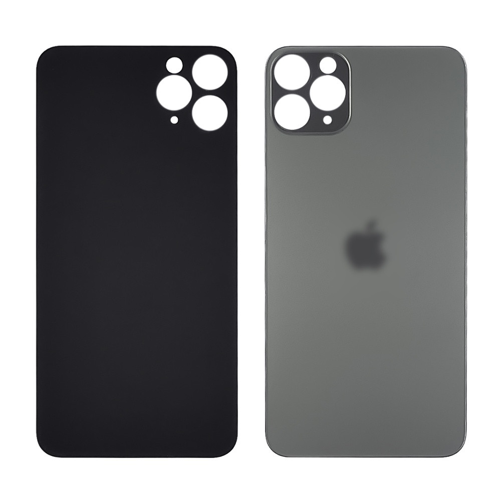 Заднє скло корпусу для Apple iPhone 11 Pro Max Space Grey (темно-сіре) (Big hole), фото 1