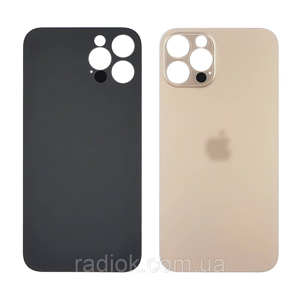 Заднє скло корпусу для Apple iPhone 12 Pro Gold (золоте) (Big hole) Original, фото 1