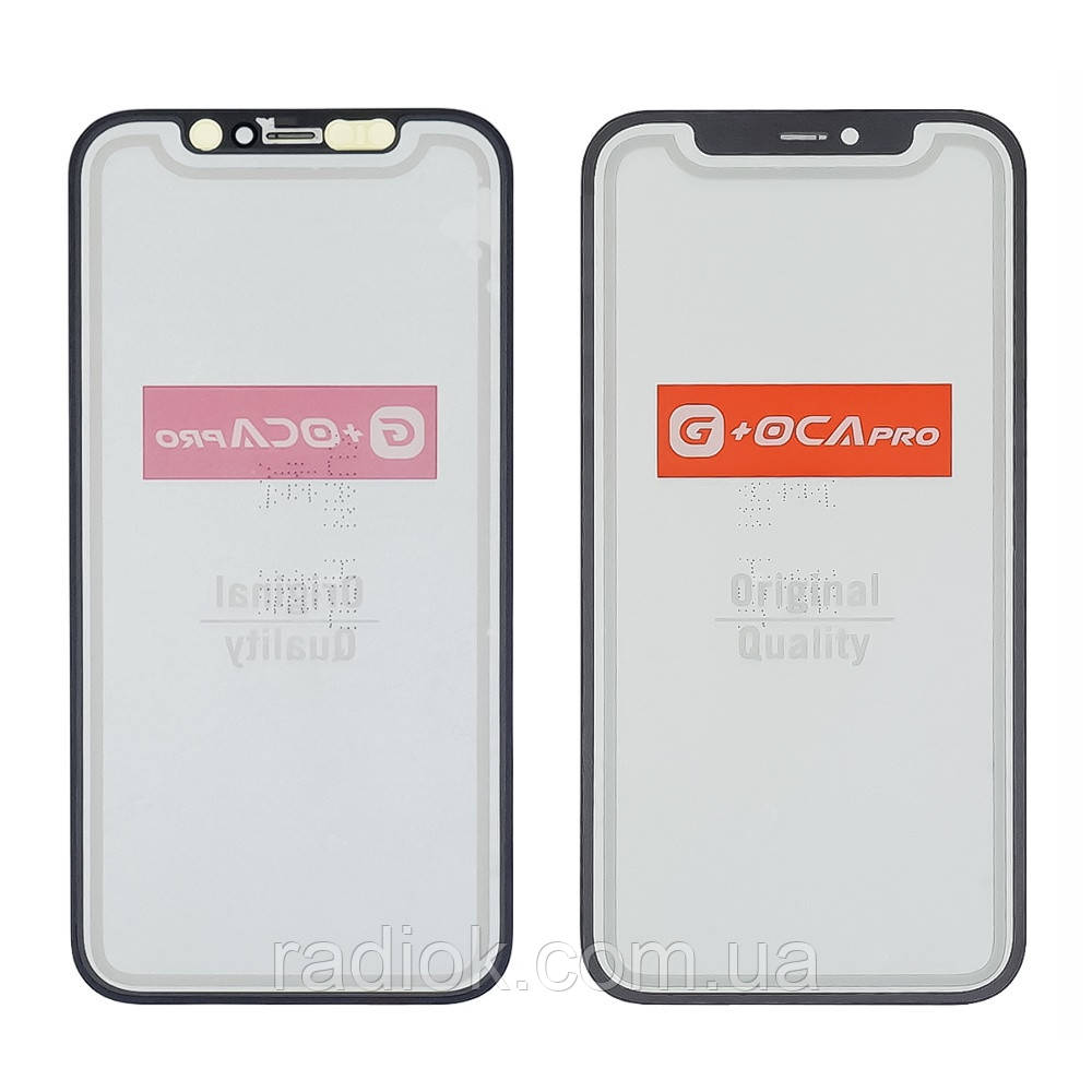 Скло тачскрина з OCA плівкою для Apple iPhone 12/12 Pro чорне з рамкою G+OCA Pro, фото 1