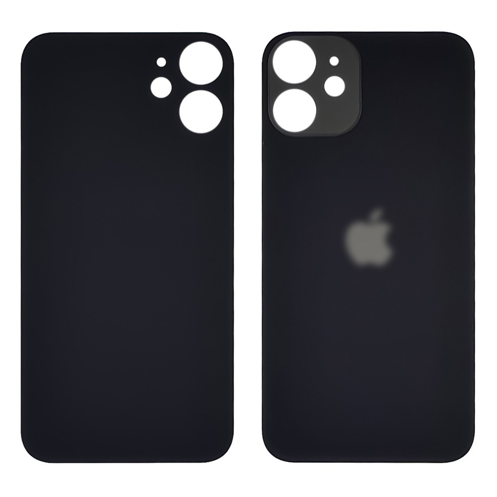 Заднє скло корпусу для Apple iPhone 12 Mini Black (чорне) (Big hole), фото 1