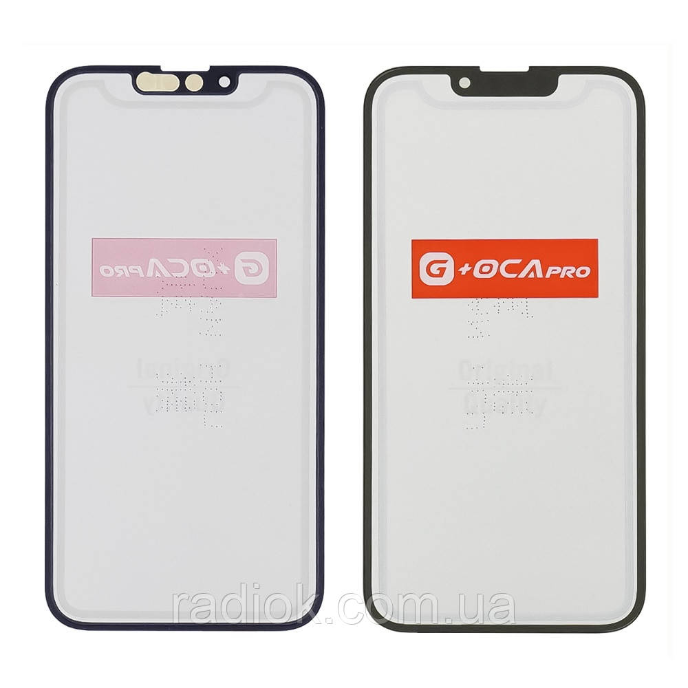 Скло тачскрина з OCA плівкою для Apple iPhone 13 чорне G+OCA Pro, фото 1