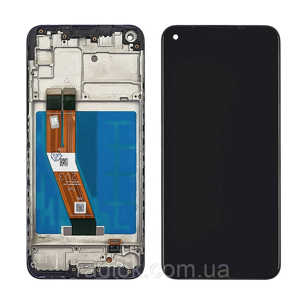 Дисплей для Samsung A115/M115 Galaxy A11 (2020)/M11 (2020) з чорним тачскрином і корпусною рамкою