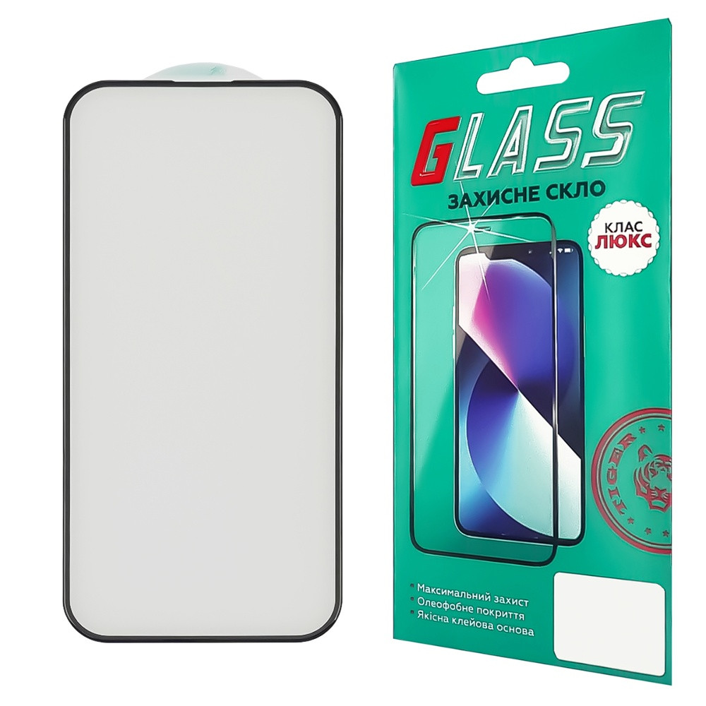 Захисне скло для Apple iPhone 14 Pro/15 (0.3 мм, 4D чорне) Люкс, фото 1