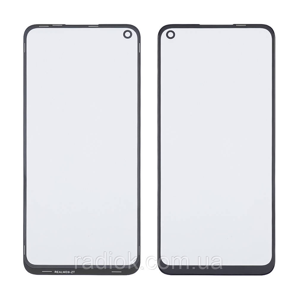 Скло тачскрину з OCA плівкою для Realme 8i/9i/9 Pro чорне з олеофобним покриттям, загартоване