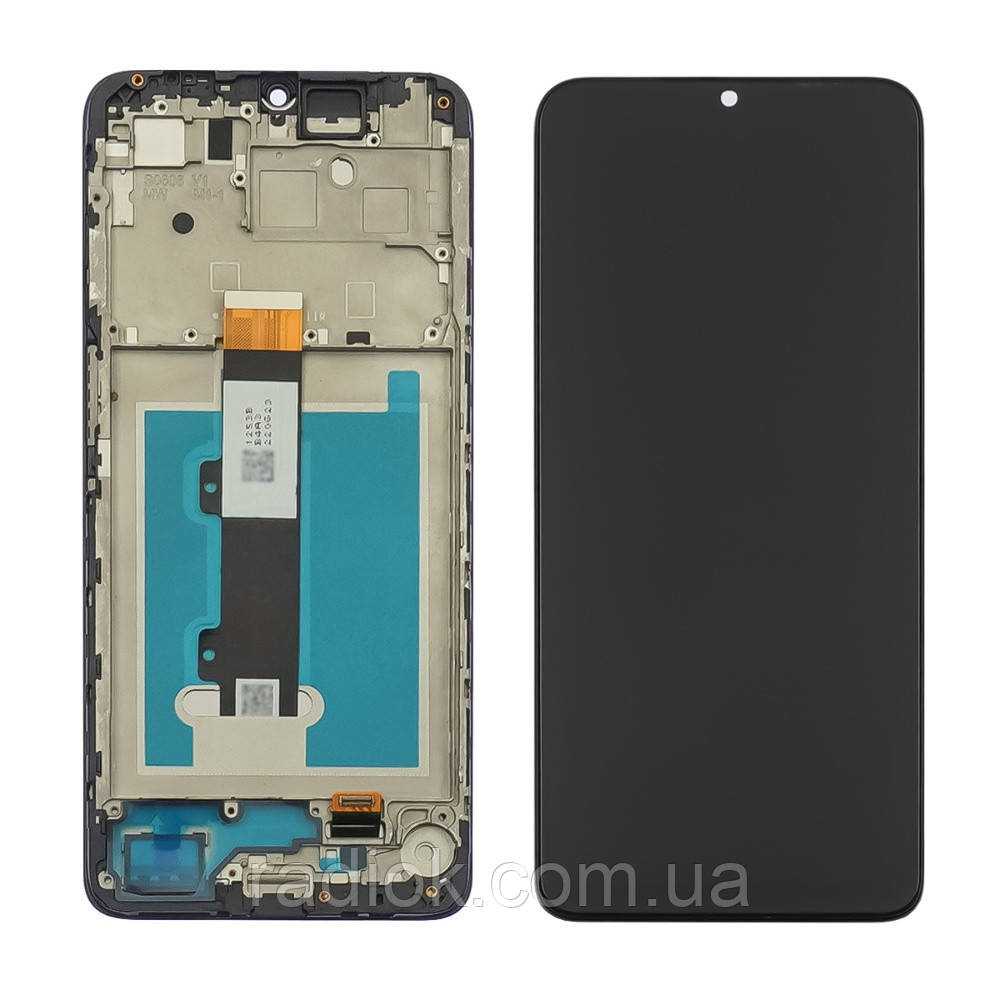 Дисплей для Motorola E22 з чорним тачскрином і корпусною рамкою