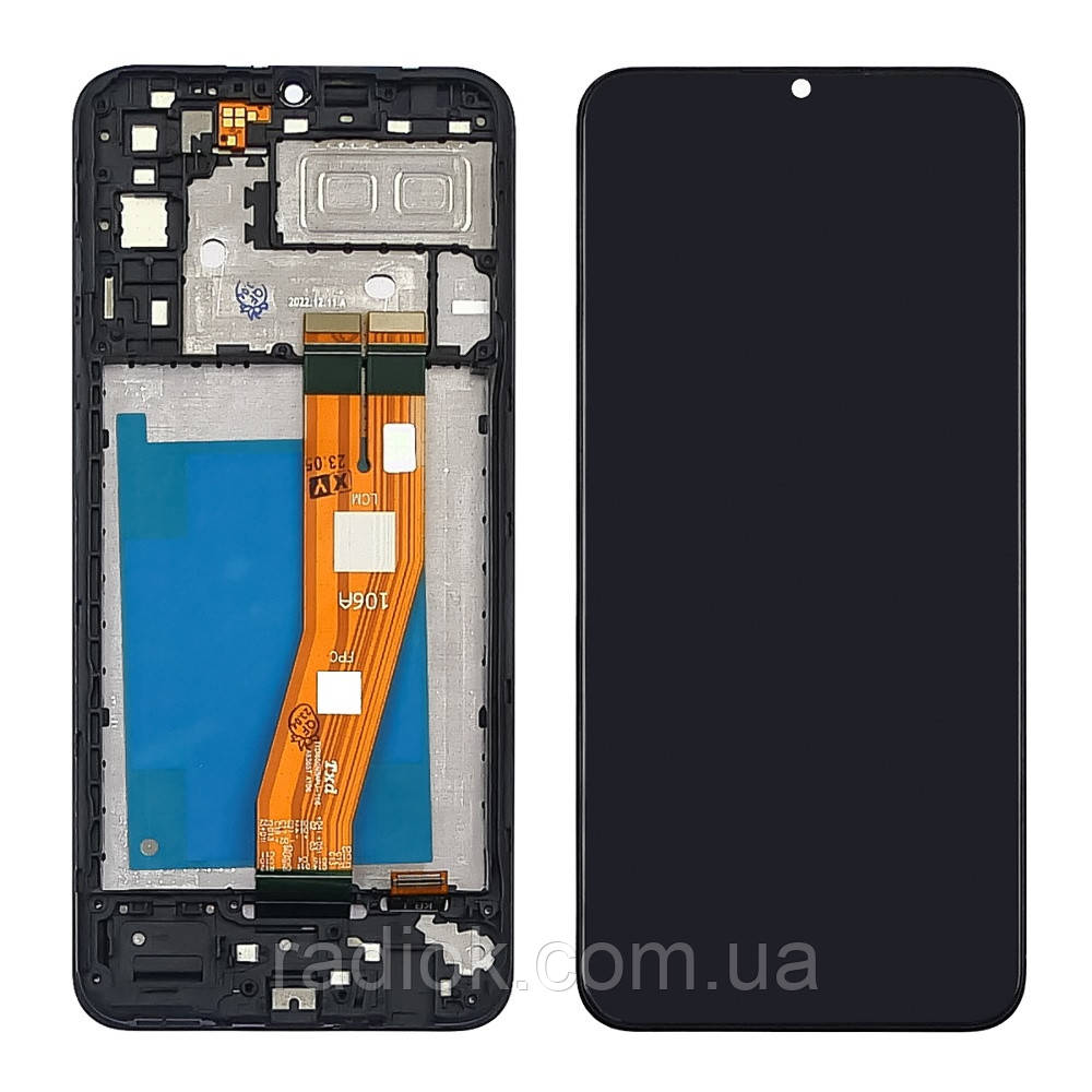 Дисплей для Samsung A042F Galaxy A04E (2022) з чорним тачскрином і корпусною рамкою