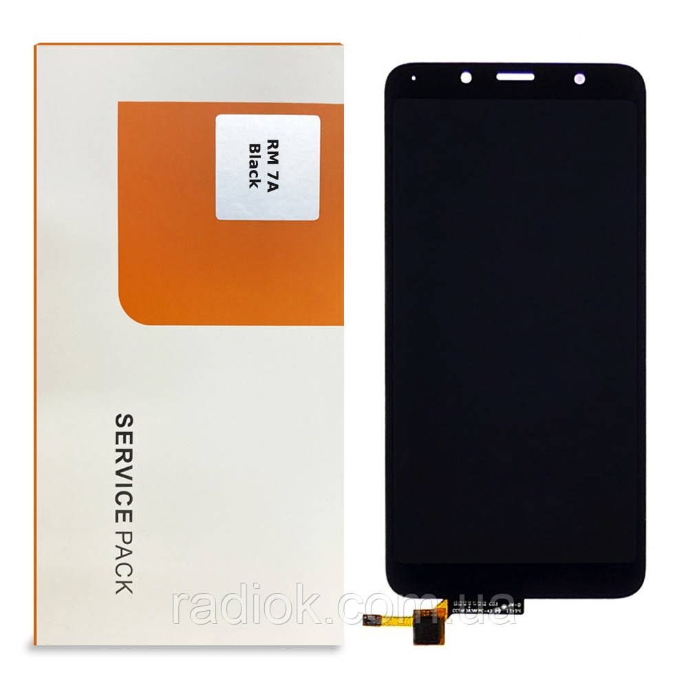 Дисплей для Xiaomi Redmi 7A з чорним тачскрином Service Pack