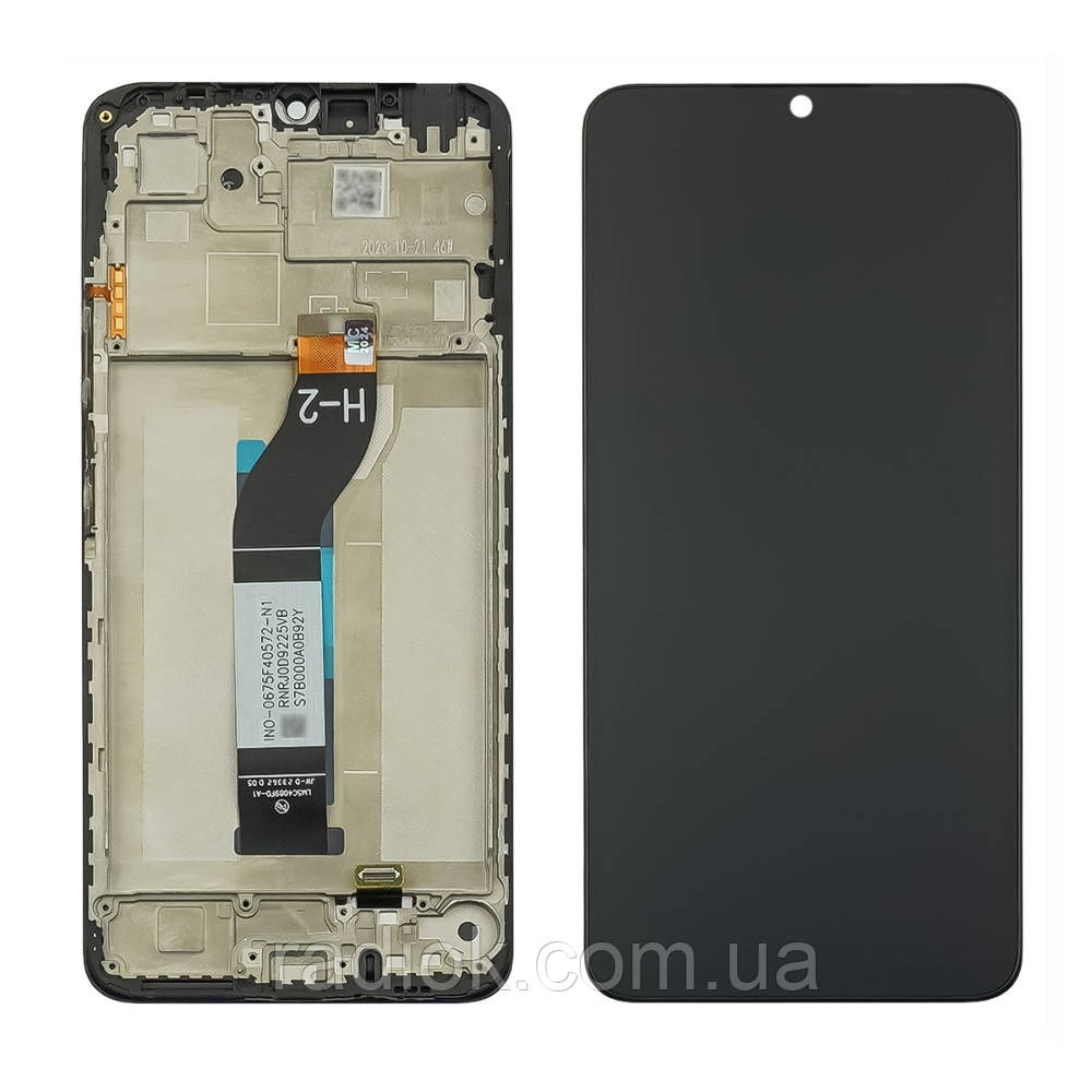 Дисплей для Xiaomi Redmi 13C з чорним тачскрином і корпусною рамкою