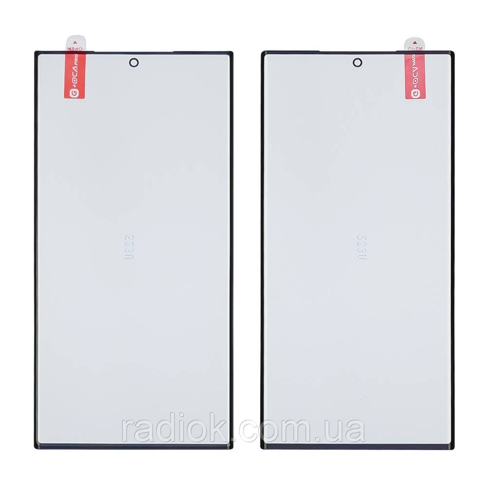 Скло тачскрину з OCA-плівкою для Samsung S918 Galaxy S23 Ultra чорне з олеофобним покриттям, загартоване, фото 1