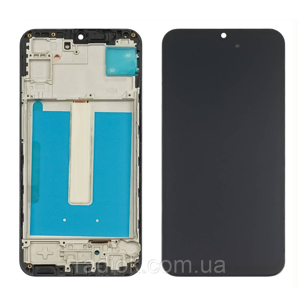 Дисплей для Samsung M346/M34 з чорним тачскрином і корпусною рамкою OLED