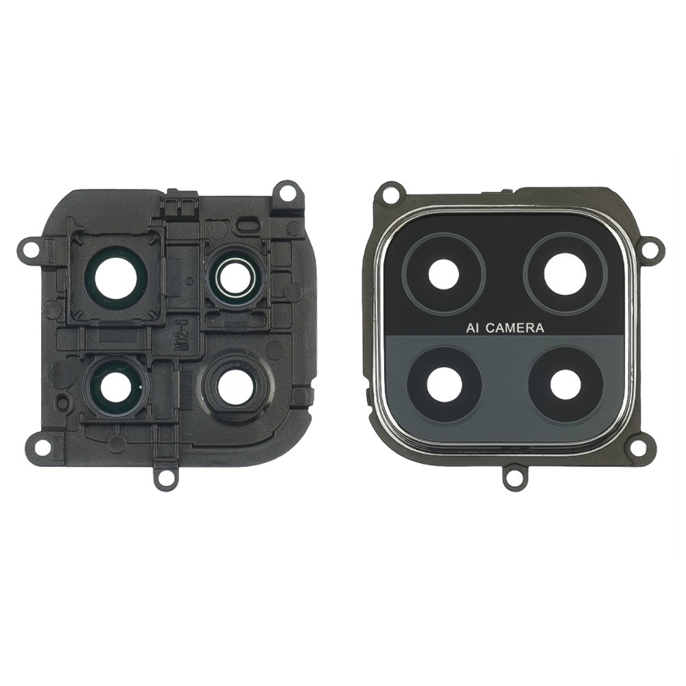 Скло камери для Oppo A15 зі сріблястою рамкою, фото 1