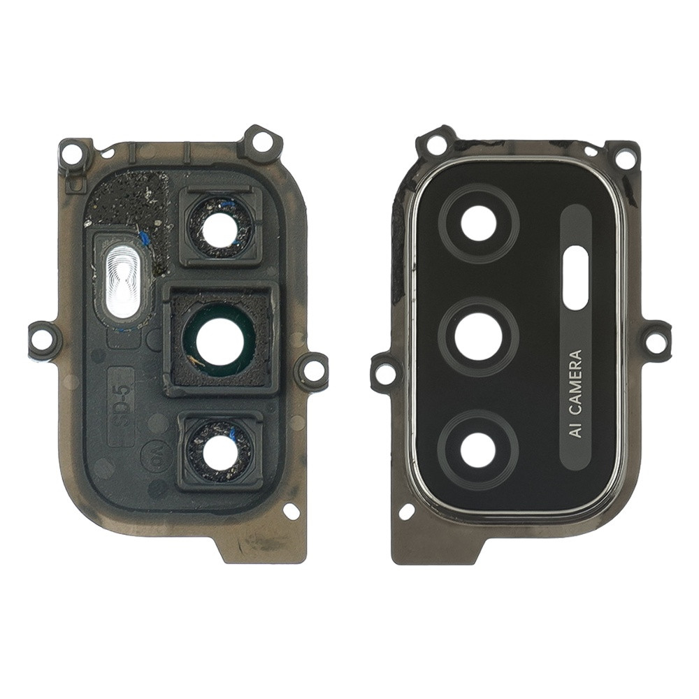 Скло камери для Oppo A32 зі сріблястою рамкою, фото 1