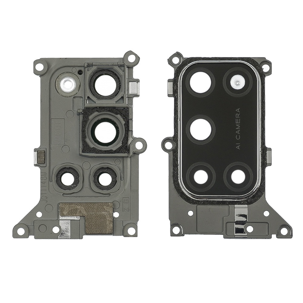 Скло камери для Oppo A52 зі сріблястою рамкою, фото 1