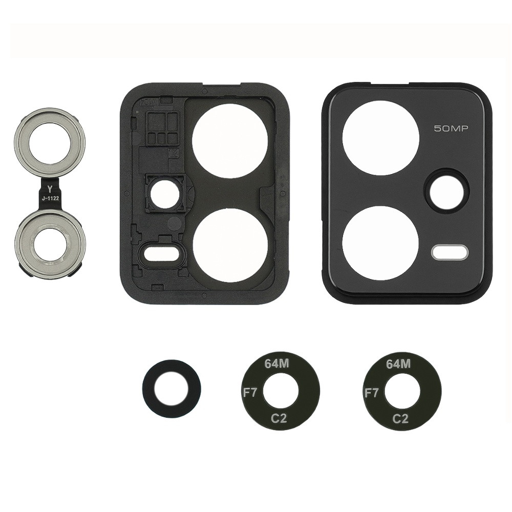 Скло камери для Xiaomi Note 12 Pro (5G) з чорною рамкою, фото 1