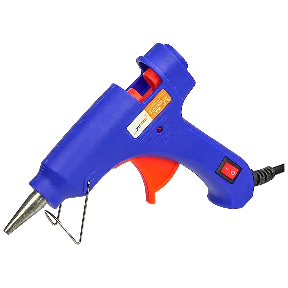 Термоклейовий пістолет Yulian YL-266 (220 V, 20 W, сопло d=2 mm, клей d = 7 mm), фото 1