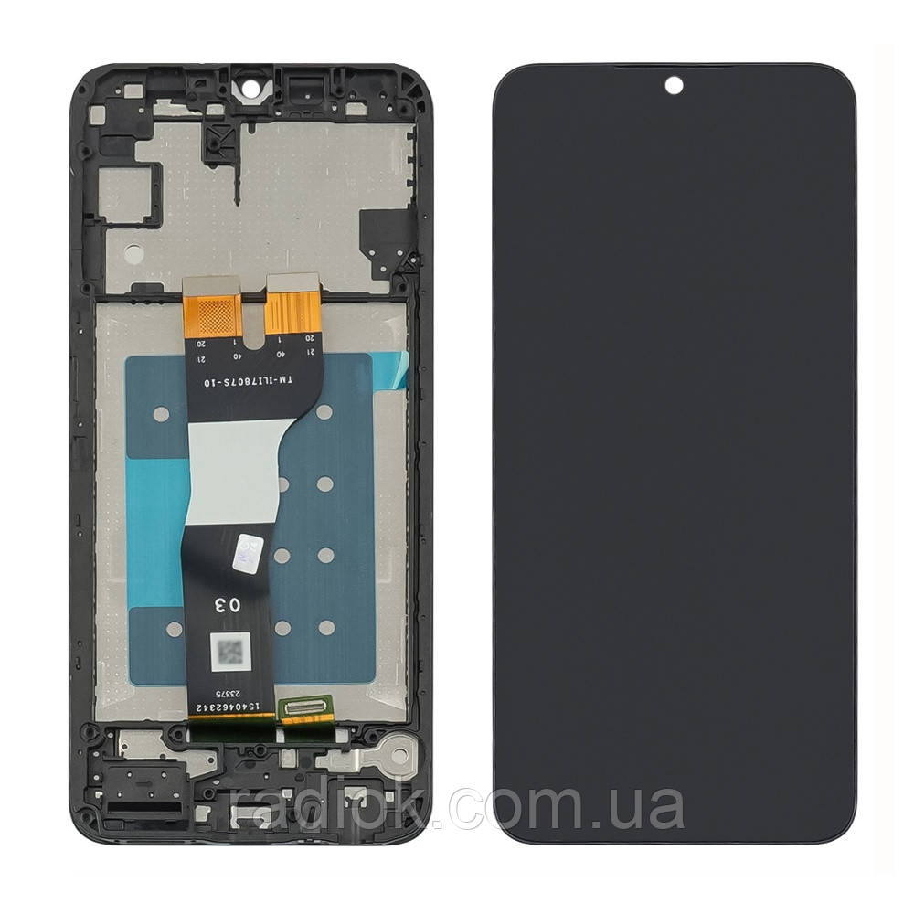 Дисплей для Samsung A057F Galaxy A05S (2022) з чорним тачскрином і корпусною рамкою