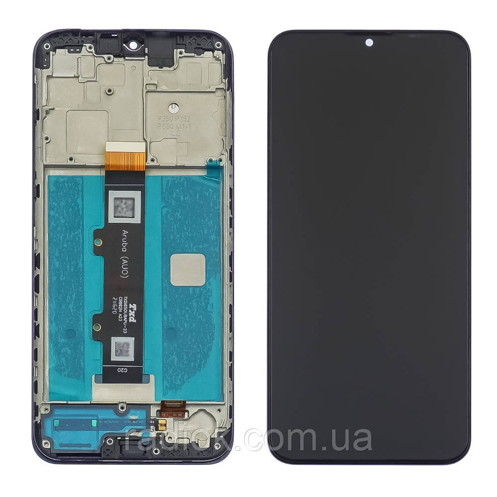 Дисплей для Motorola Moto G20 з чорним тачскрином і корпусною рамкою