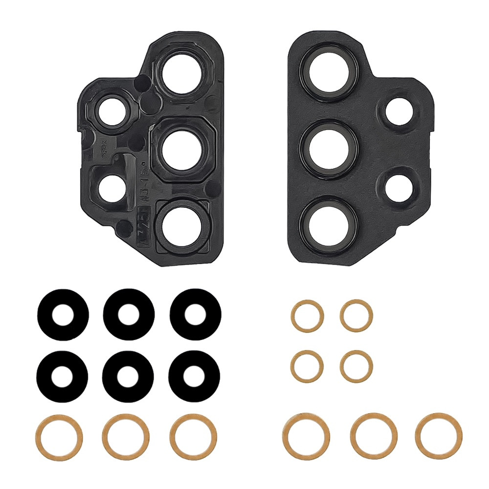 Скло камери для Samsung A325 Galaxy A32 (2021) (комплект 5 шт.) з чорною рамкою, фото 1