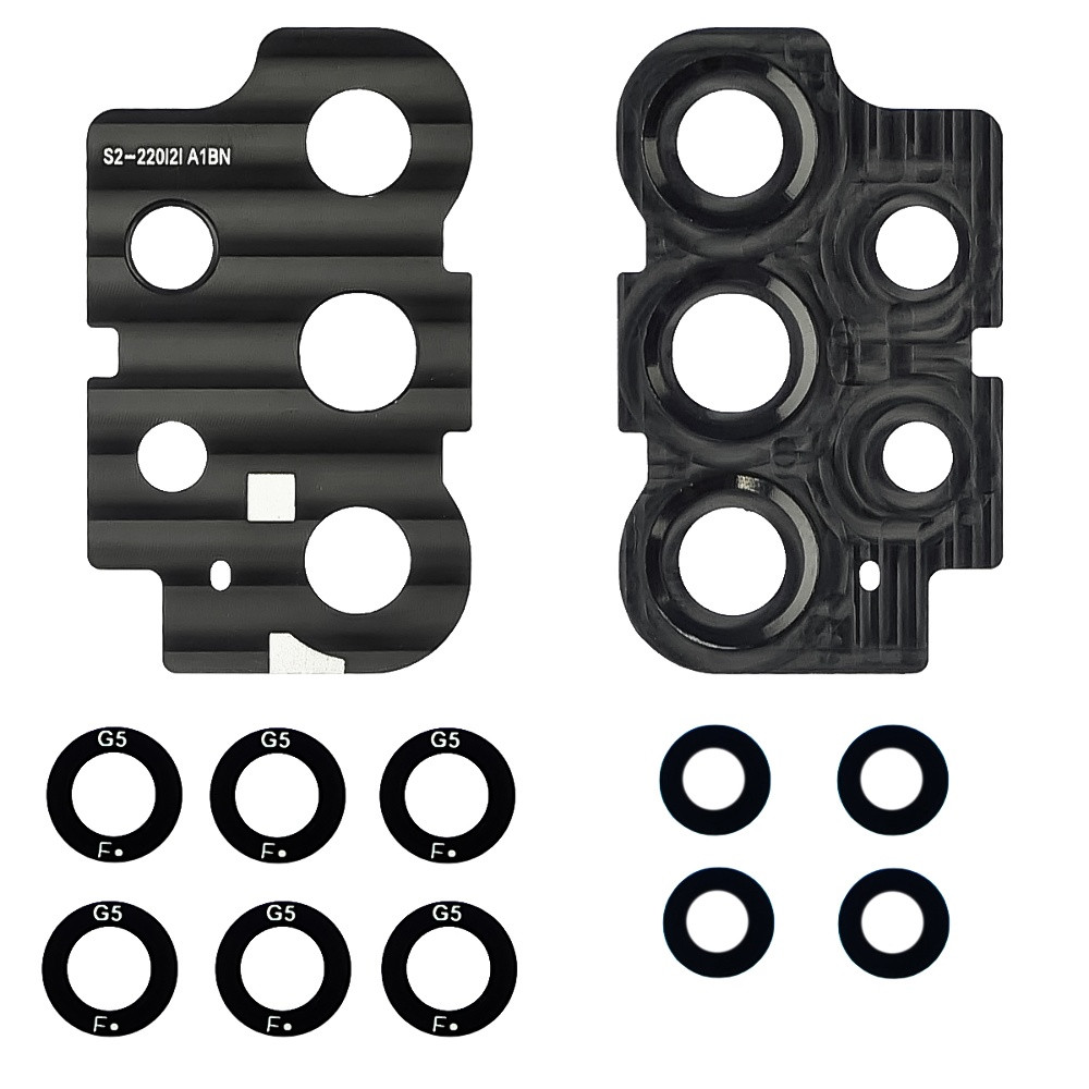 Скло камери для Samsung A336 Galaxy A33 (2022) (комплект 5 шт.) з чорною рамкою, фото 1