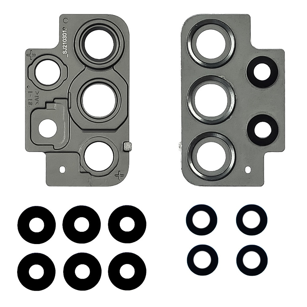 Скло камери для Samsung A525 Galaxy A52 (2021) (комплект 5 шт.) із сірою рамкою, фото 1