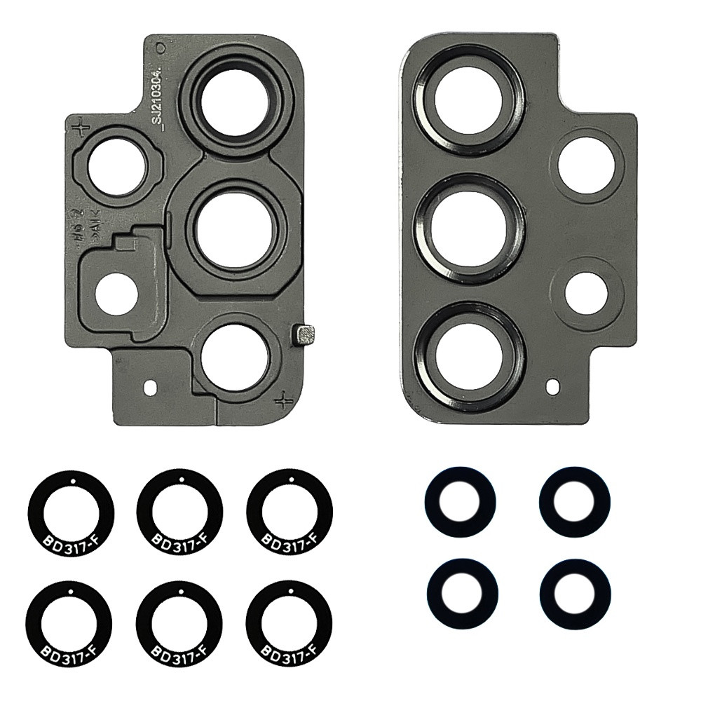 Скло камери для Samsung A725 Galaxy A72 (2021) (комплект 5 шт.) із сірою рамкою, фото 1