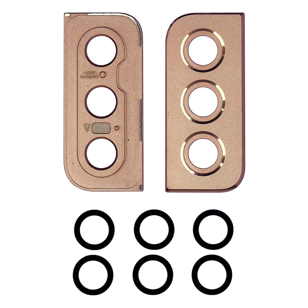 Скло камери для Samsung G991 Galaxy S21 (2021) (комплект 3 шт.) з рожевою рамкою, фото 1