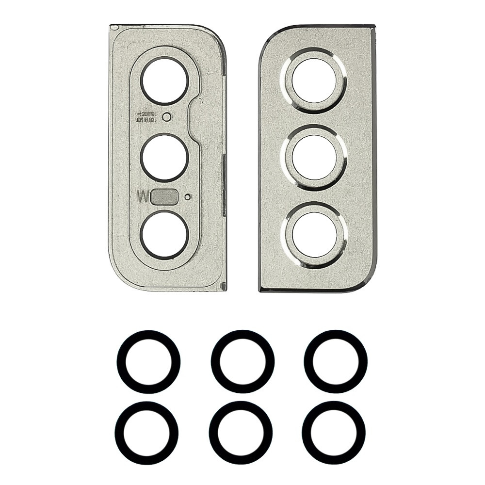 Скло камери для Samsung G991 Galaxy S21 (2021) (комплект 3 шт.) зі сріблястою рамкою, фото 1