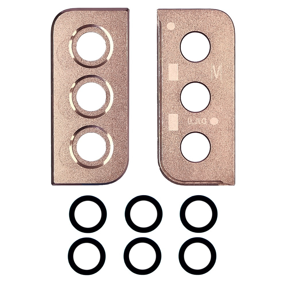 Скло камери для Samsung G996 Galaxy S21 Plus (2021) (комплект 3 шт.) з рожевою рамкою, фото 1