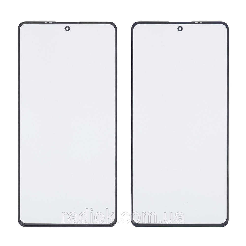 Скло тачскрину з OCA-плівкою для Xiaomi Redmi Note 12 Pro (5G) чорне з олеофобним покриттям, загартоване