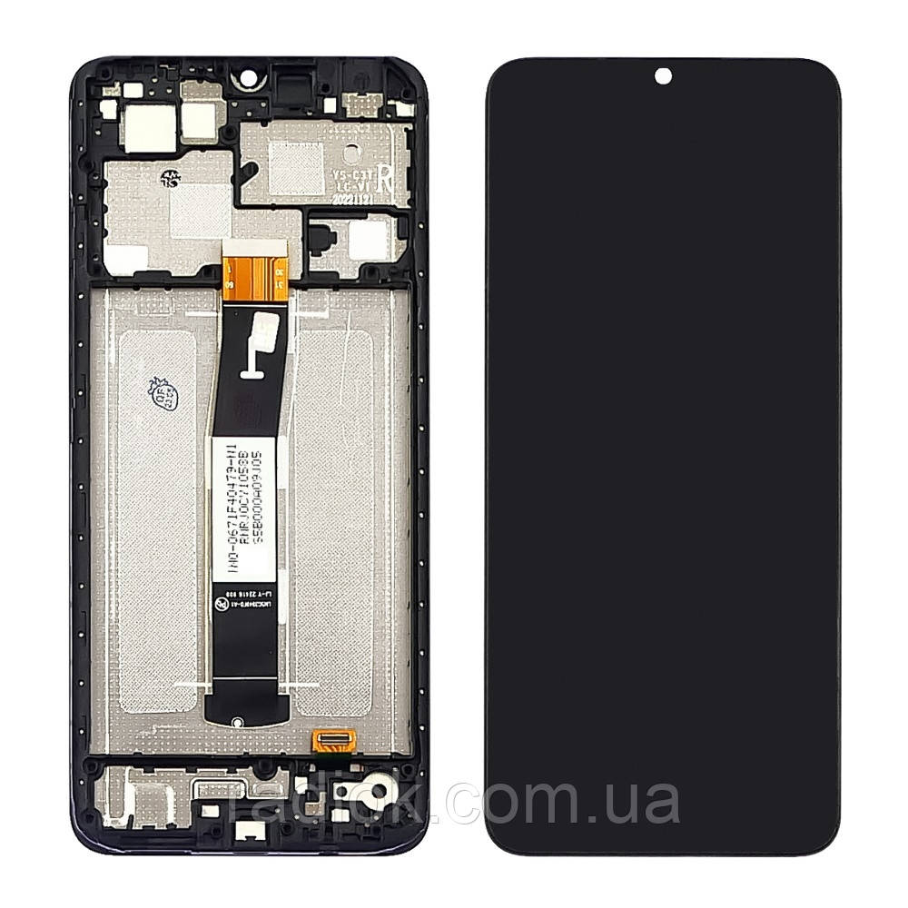 Дисплей для Xiaomi Redmi 12C з чорним тачскрином і корпусною рамкою
