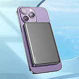 Power bank Hoco Q26 5000mAh PD 20W магнітний з функцією бездротового заряджання metal gray, фото 2