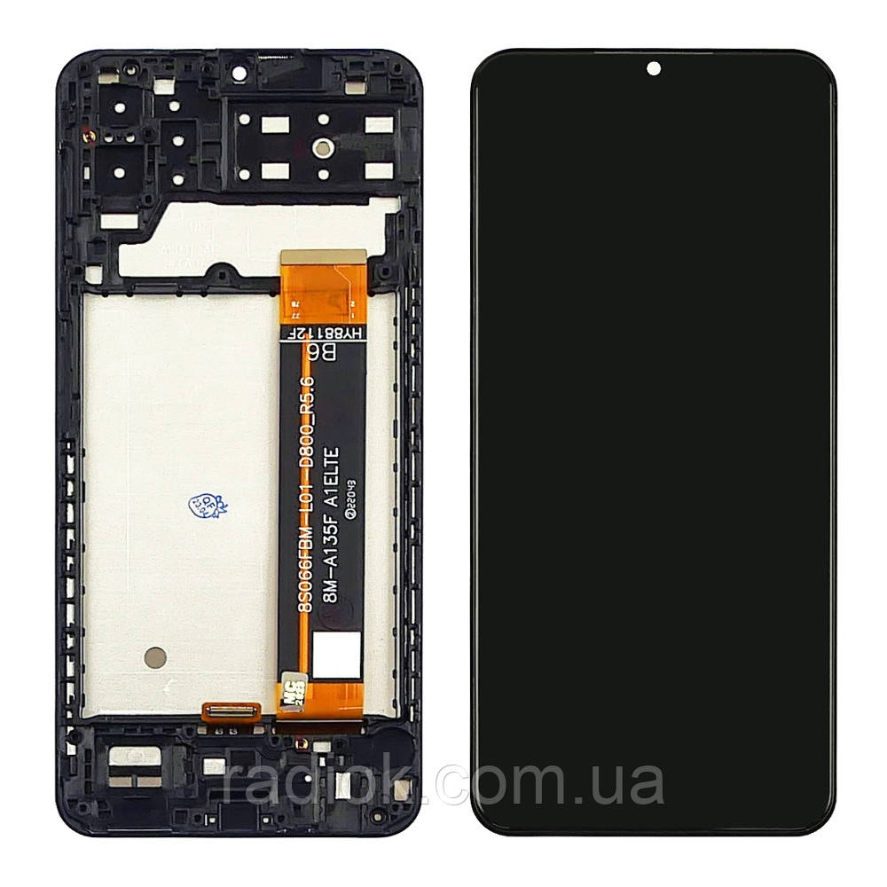 Дисплей для Samsung A135F Galaxy A13 (4G) з чорним тачскрином і корпусною рамкою
