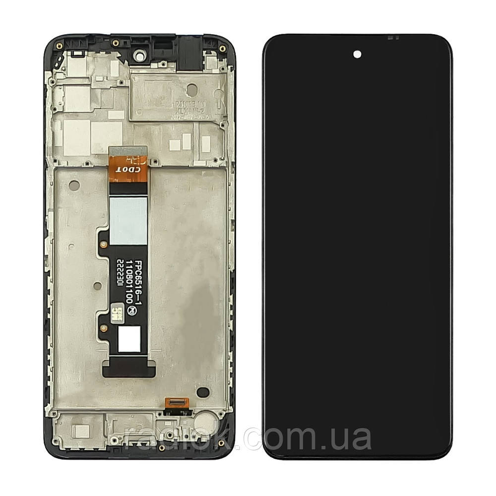 Дисплей для Motorola G22 з чорним тачскрином і корпусною рамкою
